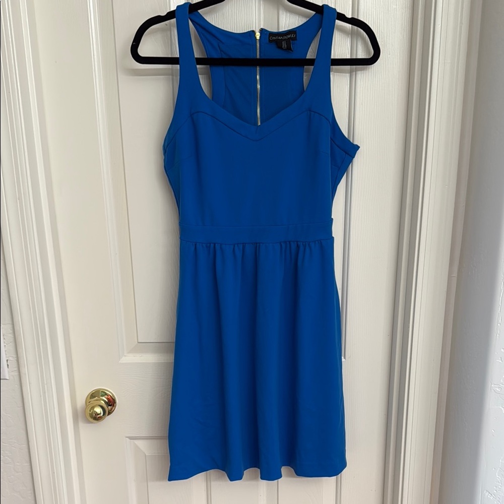 Royal blue sleeveless dress with pockets!